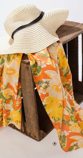 Foulard femme made in France en coton jaune et orange pas cher | Blancheporte