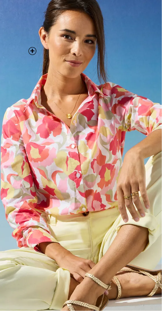 Gebloemde blouse van katoenen voile – vrouwelijke oversized stijl | Blog Blancheporte