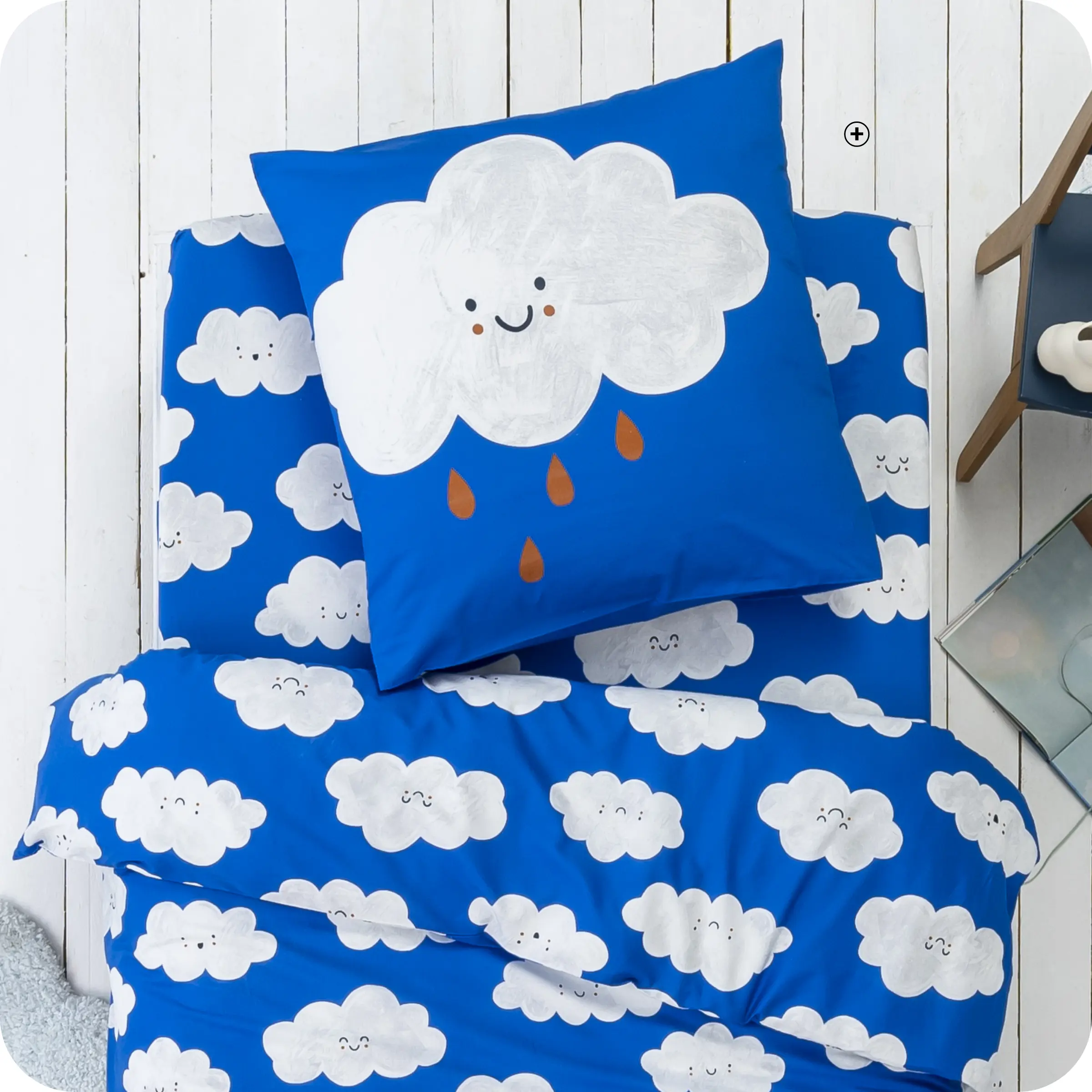 Katoenen dekbedovertrek voor kinderen met wolkenprint, zacht en rustgevend - Blancheporte