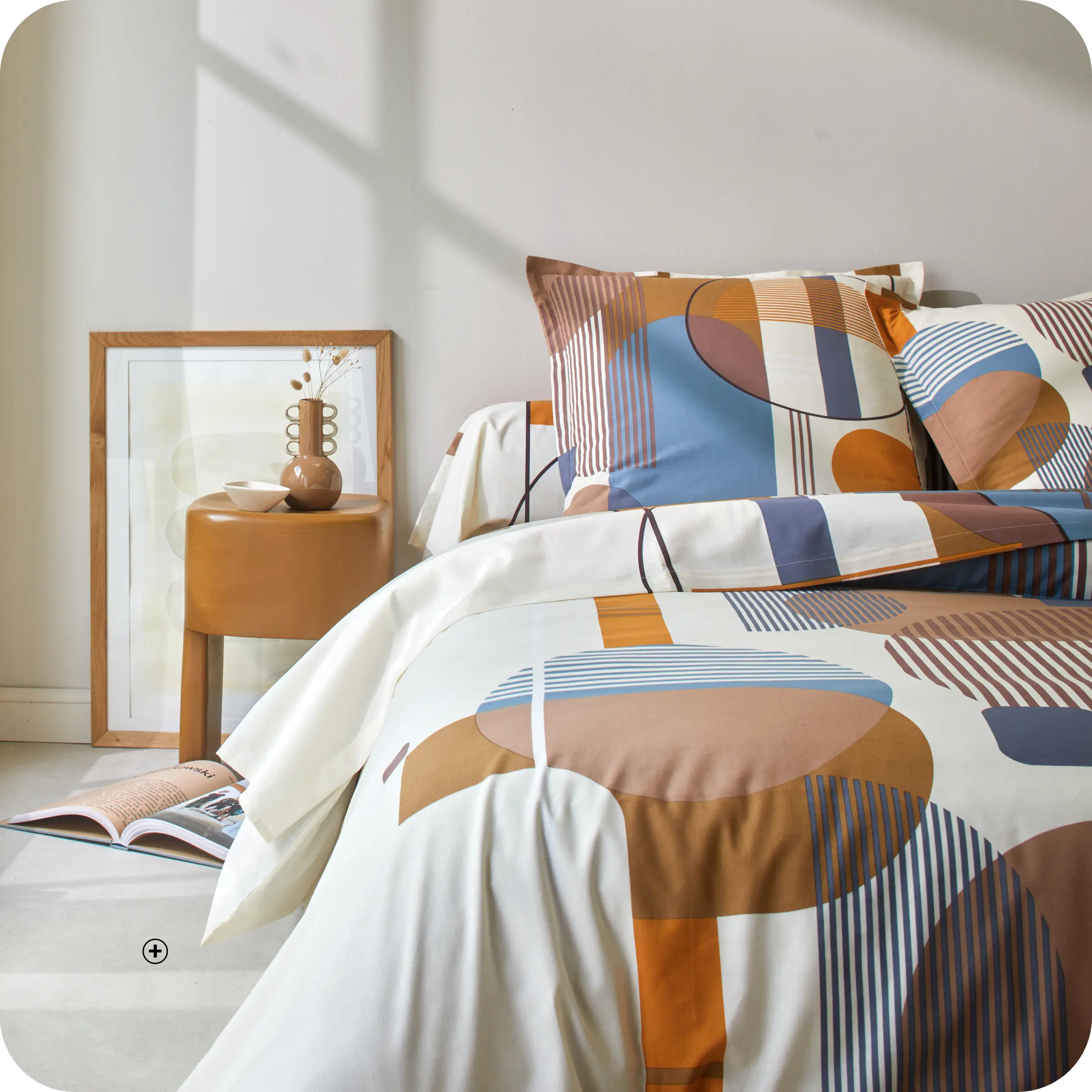 Katoenen dekbedovertrek met geometrische print, modern en stijlvol - Blancheporte