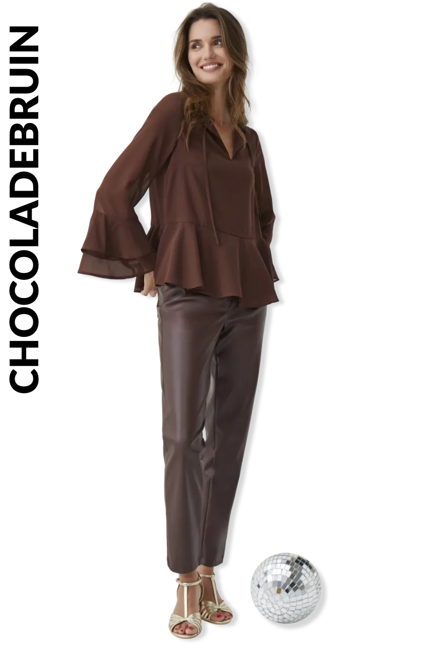 Blouse met peplum en volants, effen voile - Blancheporte Blog