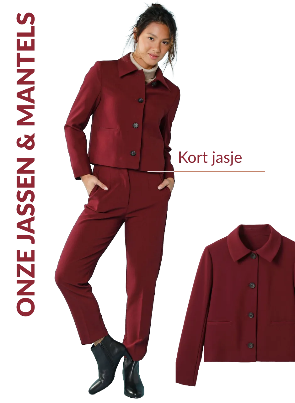 Korte effen blazer in bordeaux, special voor petites – Blog Blancheporte