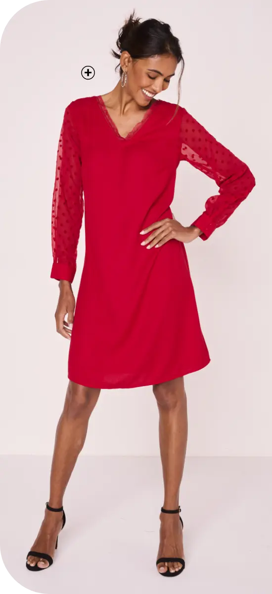 Robe housse avec manches plumetis, chic et moderne | Blancheporte