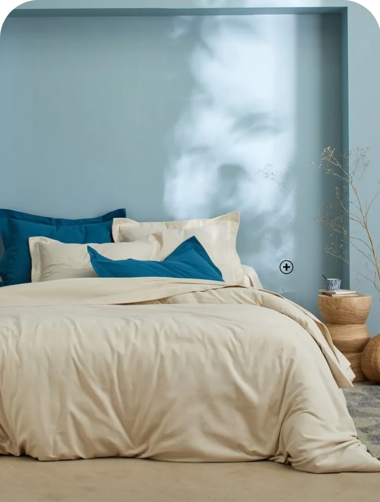 Linge de lit uni beige en flanelle Colombine® pas cher | Blancheporte