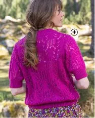 Paarse trui voor dames met korte mouwen en mohairtouch, goedkoop | Blancheporte