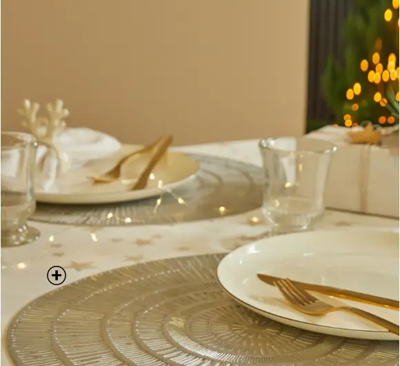 Lot de 2 sets de table métallisés, touche élégante et moderne pour une table de fête tendance hiver 2024 | Blancheporte