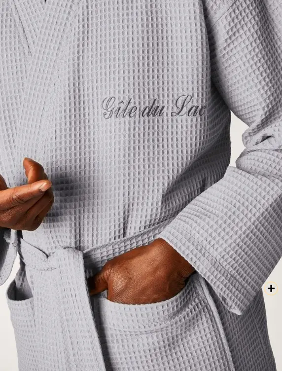 Uniseks badjas in honingraattricot, personaliseerbaar, elegant geschenk voor de feesten | Blancheporte
              