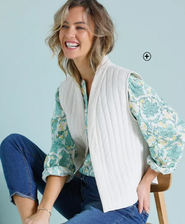Gematelasseerd mouwloos jasje | trendy look | Blancheporte