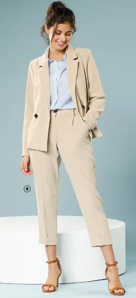 Veste blazer femme spécial petites beige pas cher | Blancheporte