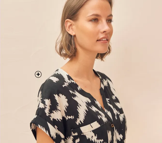 Robe saharienne à imprimés noirs - Blog Blancheporte