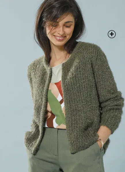 Gilet paletot en maille poilue, pour un look cosy et tendance automne hiver 2024 - Blancheporte