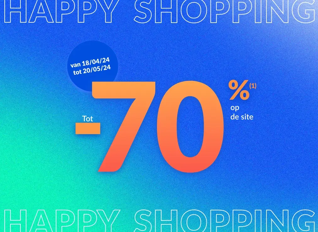 Happy Shopping: tot -70% (1) op de website!