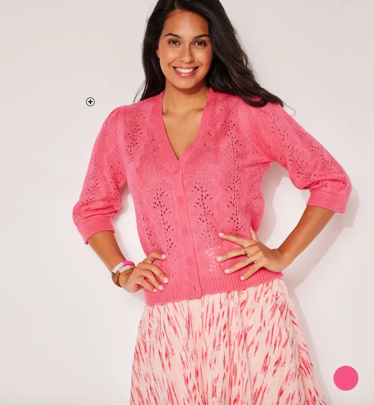 Vest voor dames met V-hals in roze tricot, goedkoop | Blancheporte