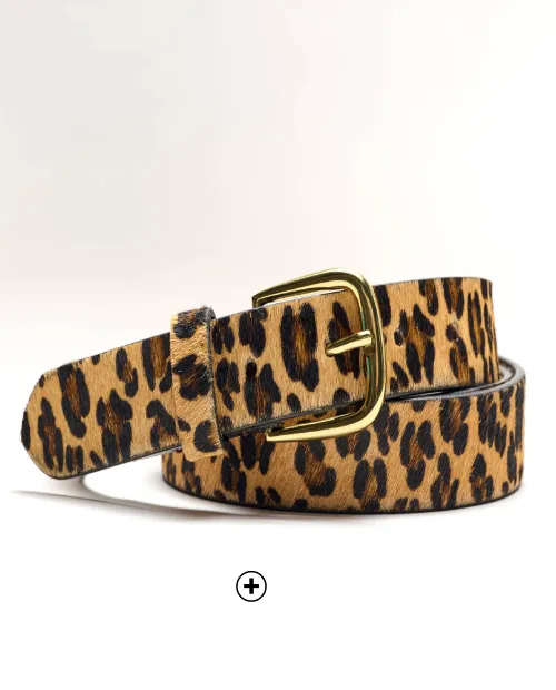 Leren riem met harige luipaardprint, het perfecte accessoire om een trui-jurk karakter te geven | Blancheporte