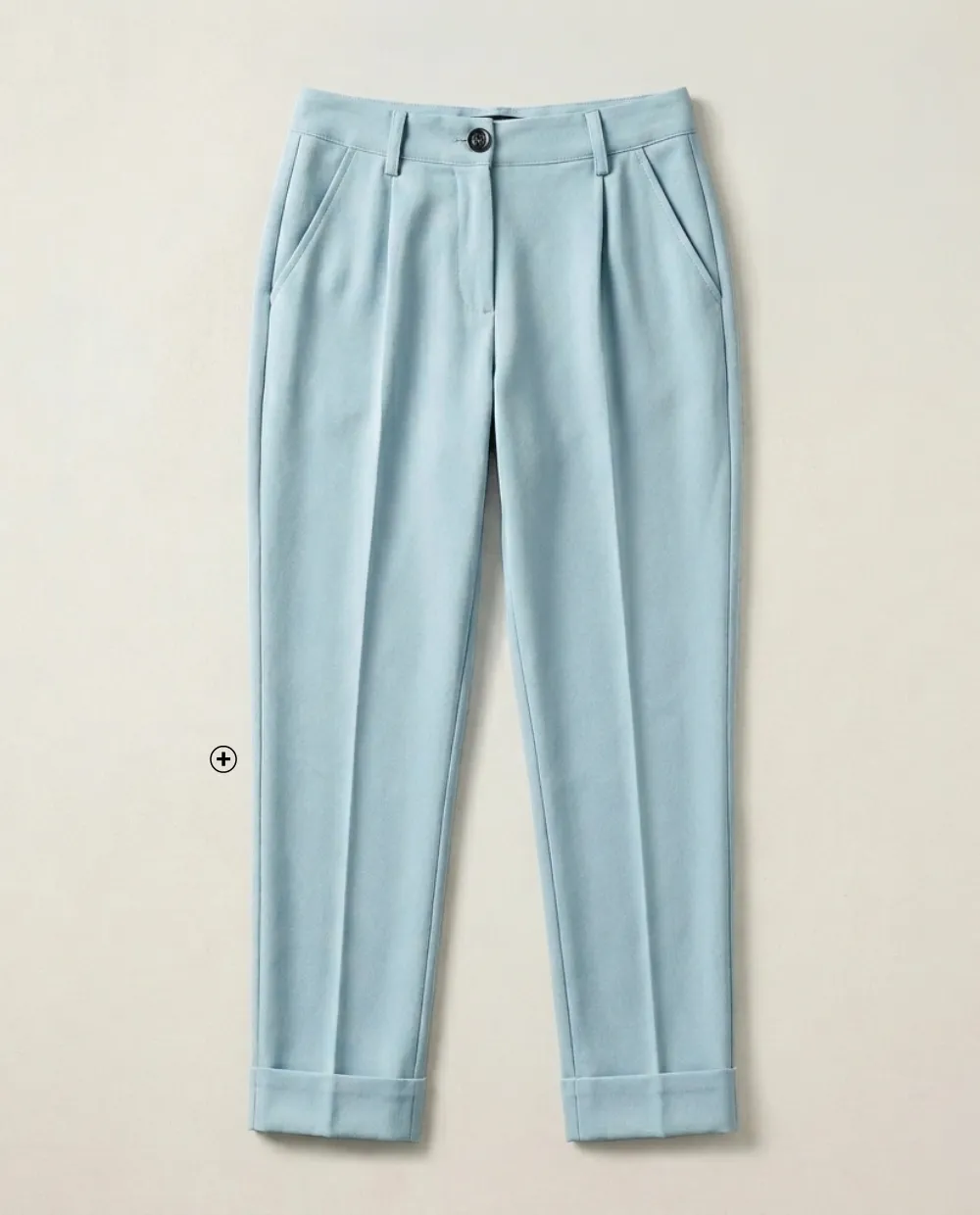 Damesbroek 7/8 smal uitlopend, speciaal voor kleine maten, katoen stretch stof, elastische taille, lichtblauw - Blog Blancheporte