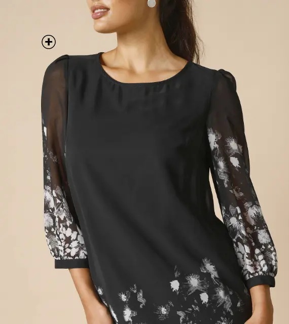 Hoesjurk in voile met bloemenprint, ideaal voor een verfijnde look tijdens de feesten | Blancheporte