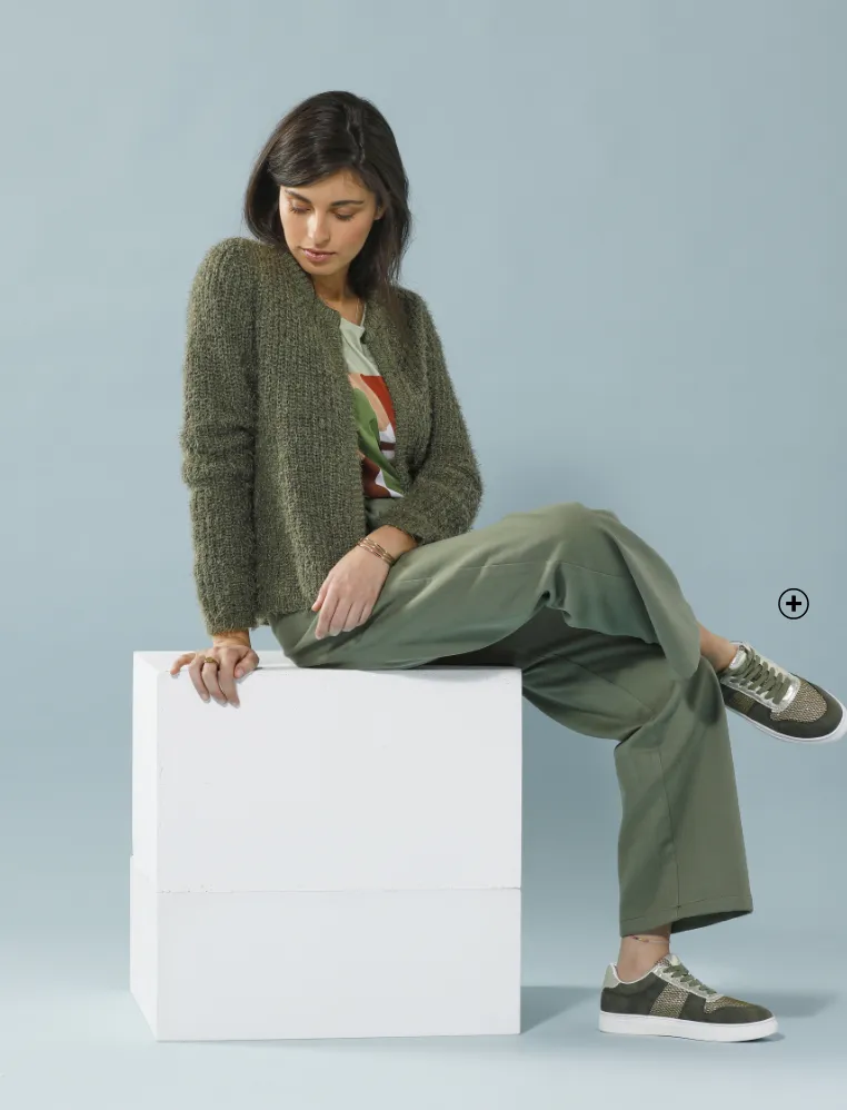 Gilet paletot en maille poilue – vêtement pour femme petite | Blancheporte