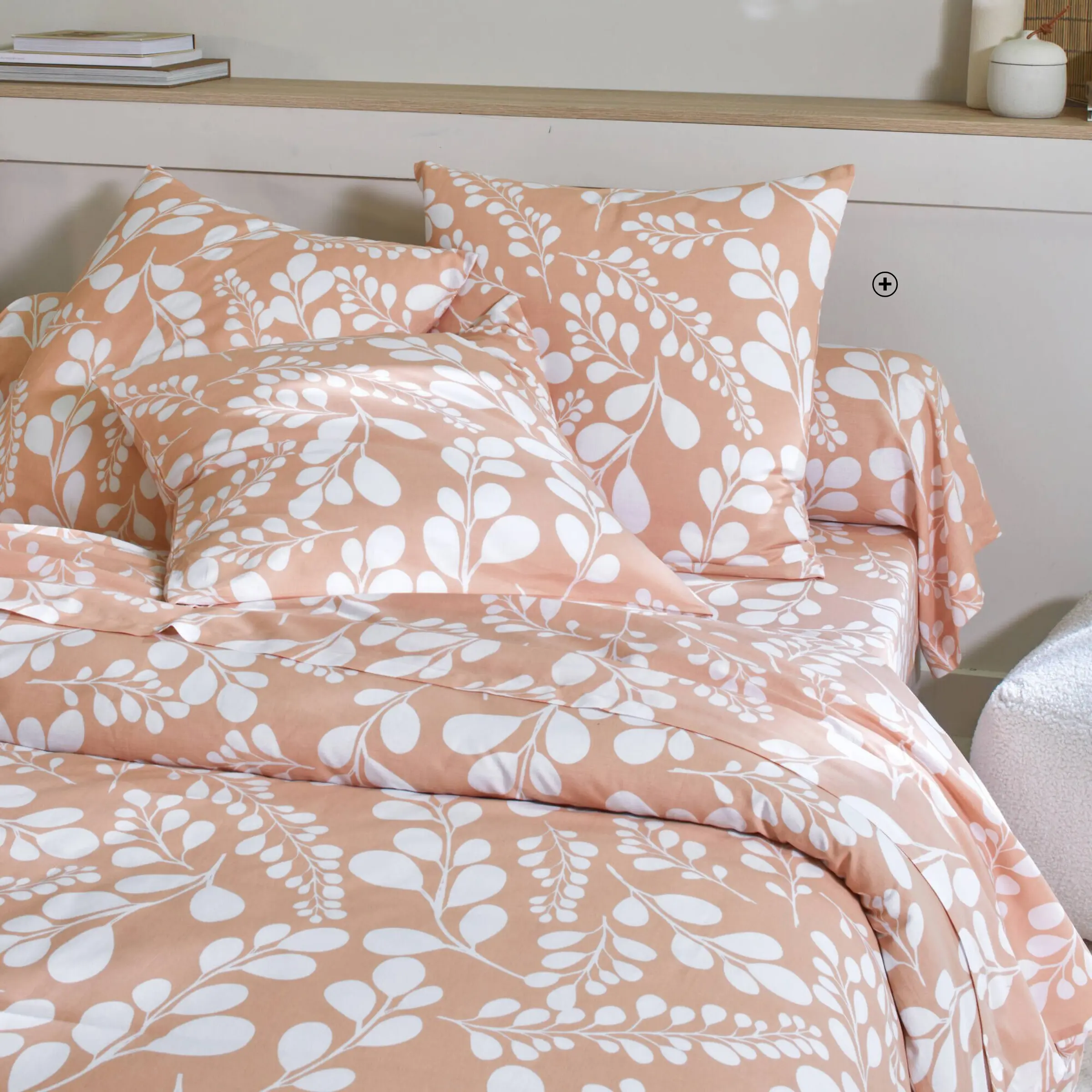 Linge de lit Chloé bicolore orange et blanc pas cher | Blancheporte