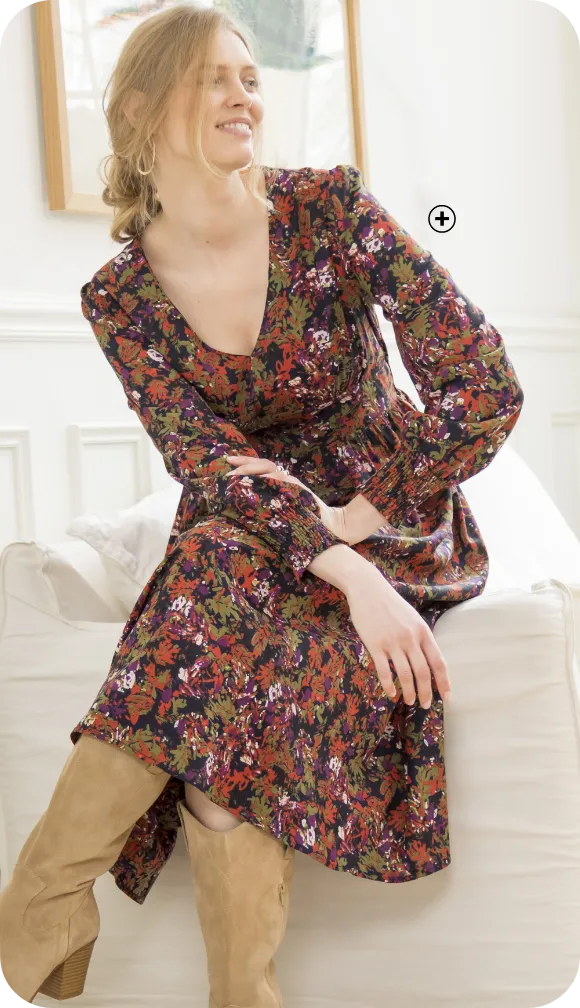 Robe midi imprimée, coupe fluide et moderne, pour sublimer toutes les silhouettes | Blog Blancheporte