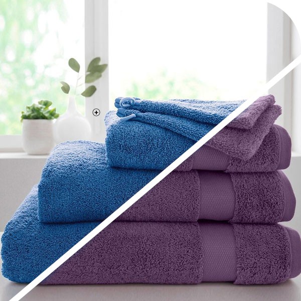 Effen badlinnen in badstof 420g/m2 met zacht comfort Badlinnen in badstof 420g/m2 met zacht comfort Colombine® in effen aubergine, goedkoop | Blancheporte