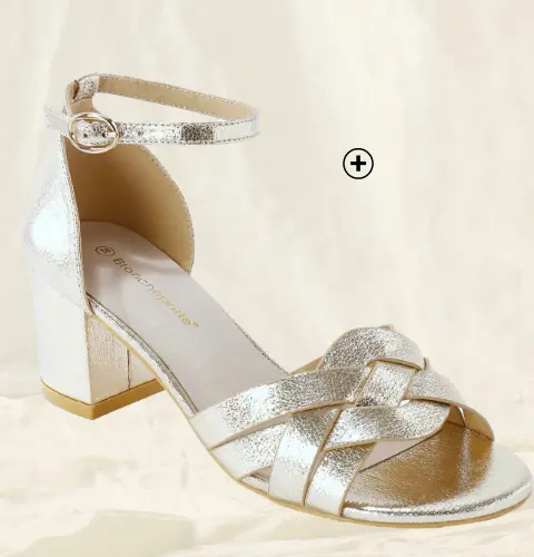 Goudkleurige sandalen met hak, elegant en verfijnd voor een ceremonie | Blancheporte
