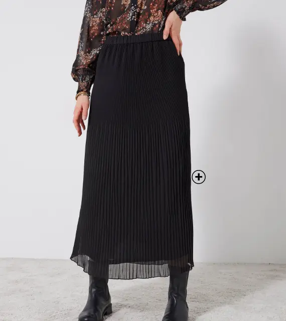 Rok in plissévoile voor kleine lengtes, ideaal voor de feesten met een mix van comfort en elegantie | Blancheporte