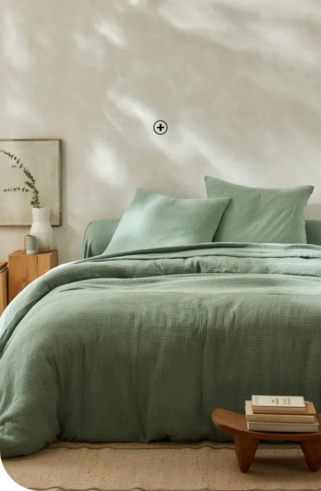 Dekbedovertrek in driedubbel katoengazen geel – ultra zacht en trendy dekbedovertrek materiaal | Blancheporte