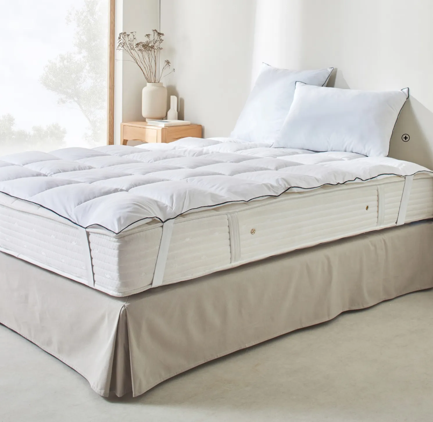 Comfortabele Edona® topmatras vervaardigd in Frankrijk400g/m² wit niet duur | Blancheporte