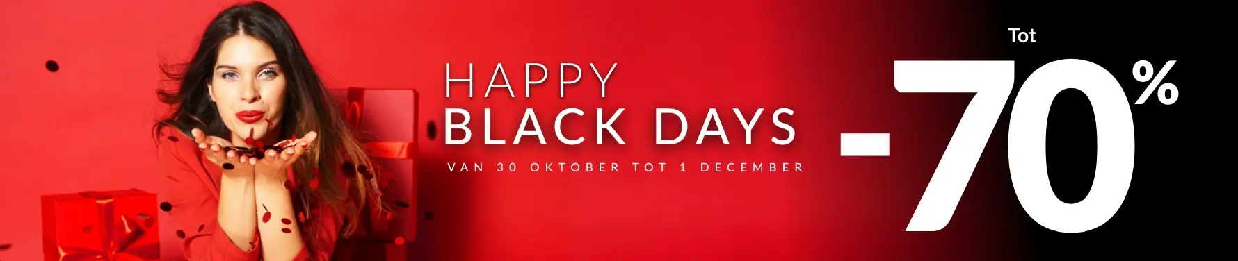 Happy Black Days: tot 70% korting op de website