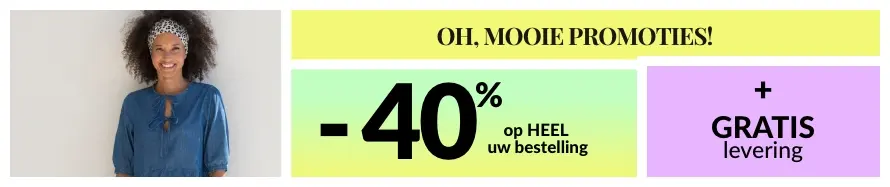 -40% op heel uw bestelling + gratis levering