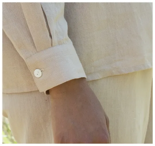 Chemise femme coton lin manches longues retroussables sable - Blog Blancheporte