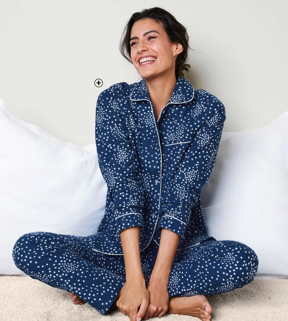 Pilou pyjama met sterrenprint, perfect om lekker warm te blijven deze winter | Blancheporte