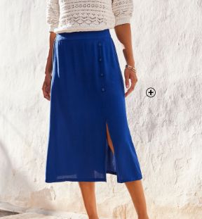 Rok lang dames split effen blauw niet duur / Blancheporte