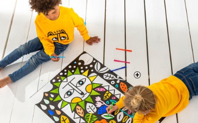 Poster voor kinderen om in te kleuren in zwart en wit, goedkoop | Collectie Blancheporte x LEM