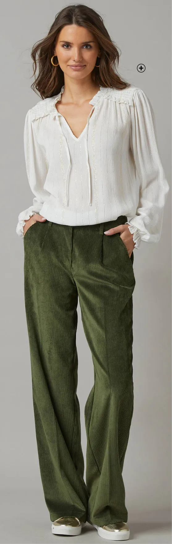 Gerimpelde blouse in crêpe met glinsterende draden – vrouwelijke en chique oversized look | Blog Blancheporte