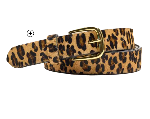 Ceinture en cuir effet poilu imprimé léopard, accessoire audacieux pour sublimer un pantalon en velours | Blancheporte