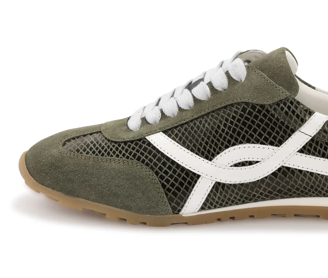 Dames sneakers in iriserend leer, comfortabele zool, in groen, trendy stijl – Blancheporte-blog