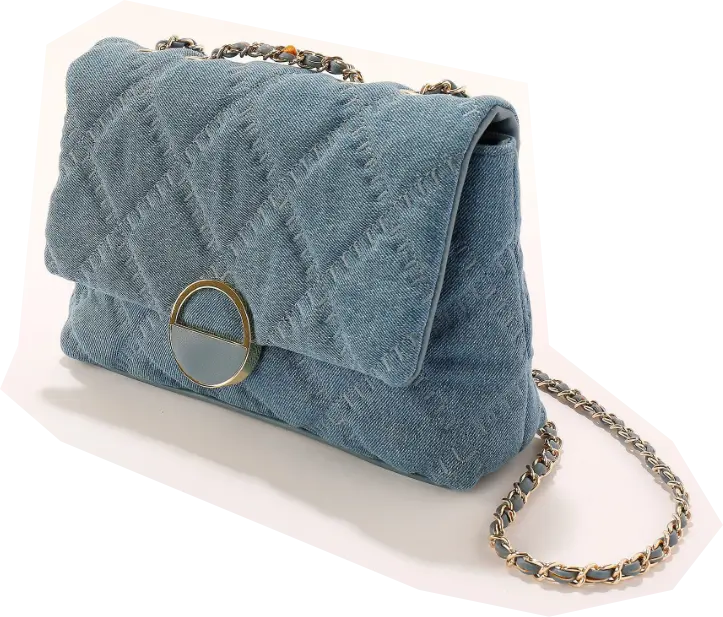Gematelasseerde handtas voor dames met denimeffect in blauw | Blancheporte cadeautips voor Moederdag