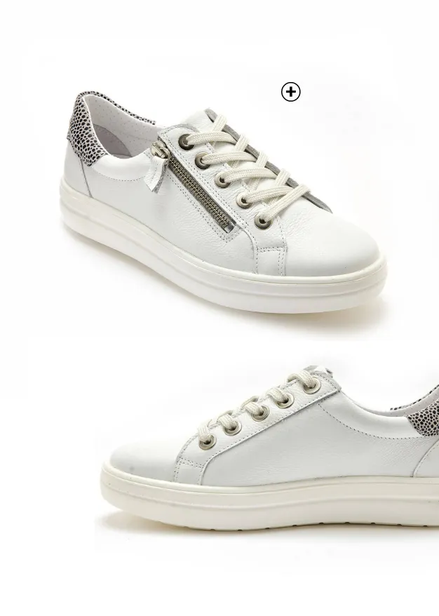 Baskets zippées et lacées grande largeur, à associer à une robe décontractée | Blancheporte