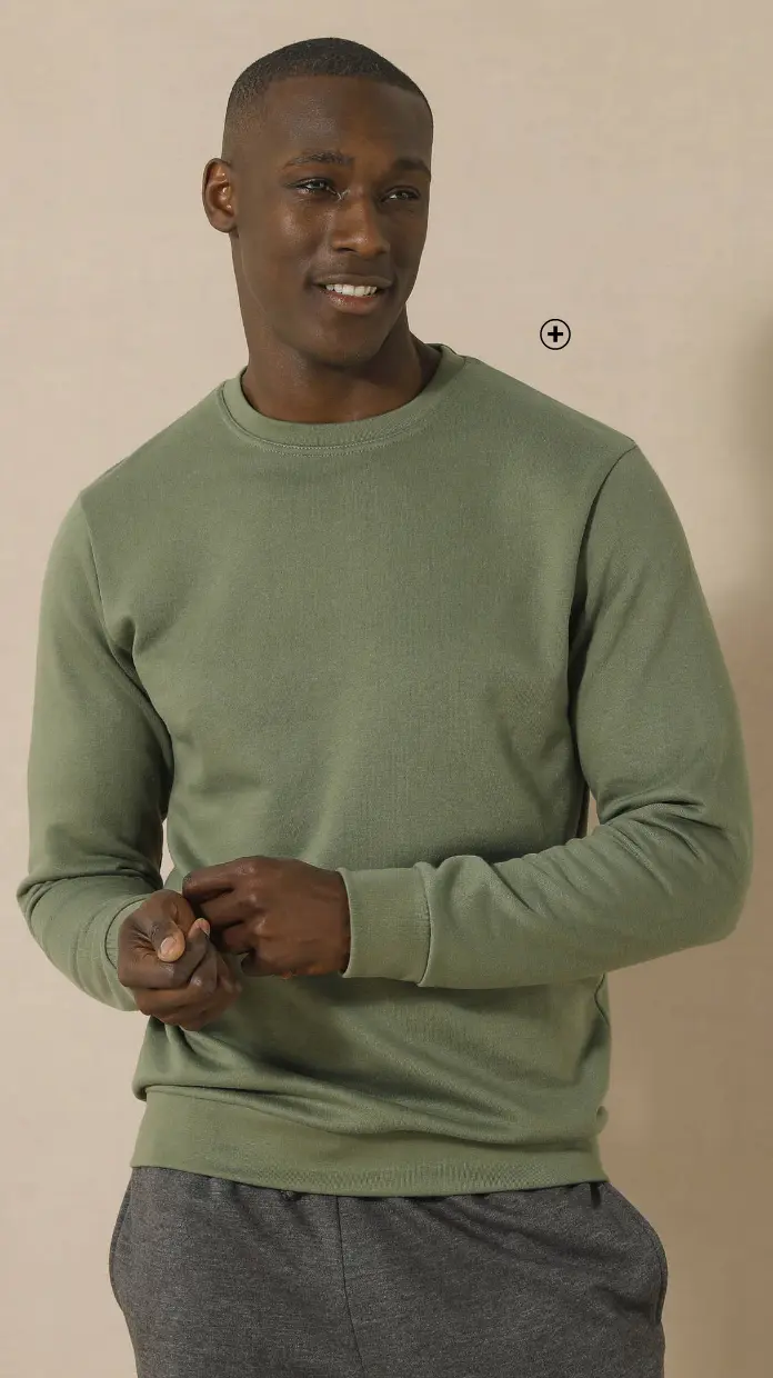 Sweat en molleton col rond, confortable pour un style décontracté à la maison | Blancheporte