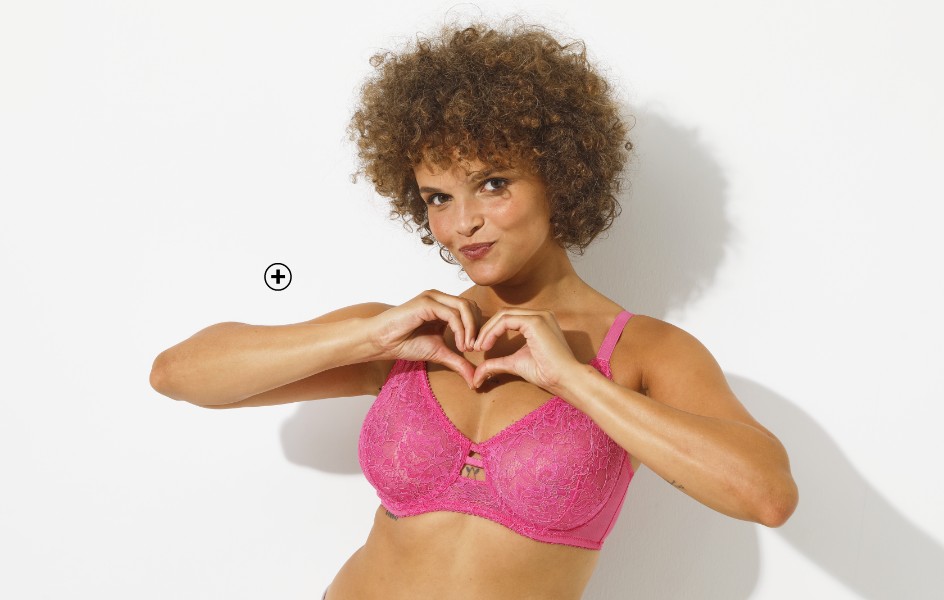 Soutien-gorge minimiseur avec armatures Lot de 2 soutiens-gorge minimiseur tout en dentelle rose et bleu | Blancheporte