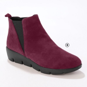Boots voor dames met sleehak in soepel, bordeaux LWG-leer, goedkoop | Blancheporte
