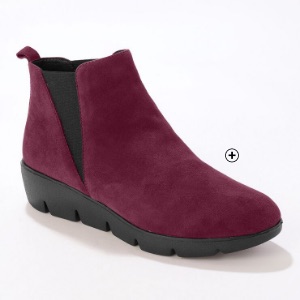 Boots femme compensées cuir souple certifié LWG bordeaux pas cher | Blancheporte