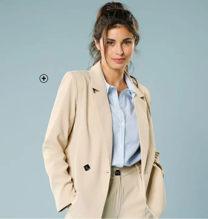 Veste blazer femme spéciale petite taille beige pas cher | Blancheporte