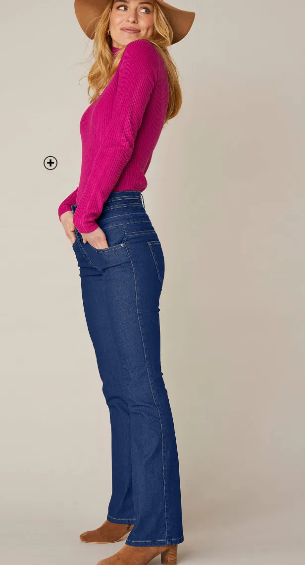 Jeans in bootcutmodel met hoge taille - binnenpijplengte 75 cm - Blancheporte