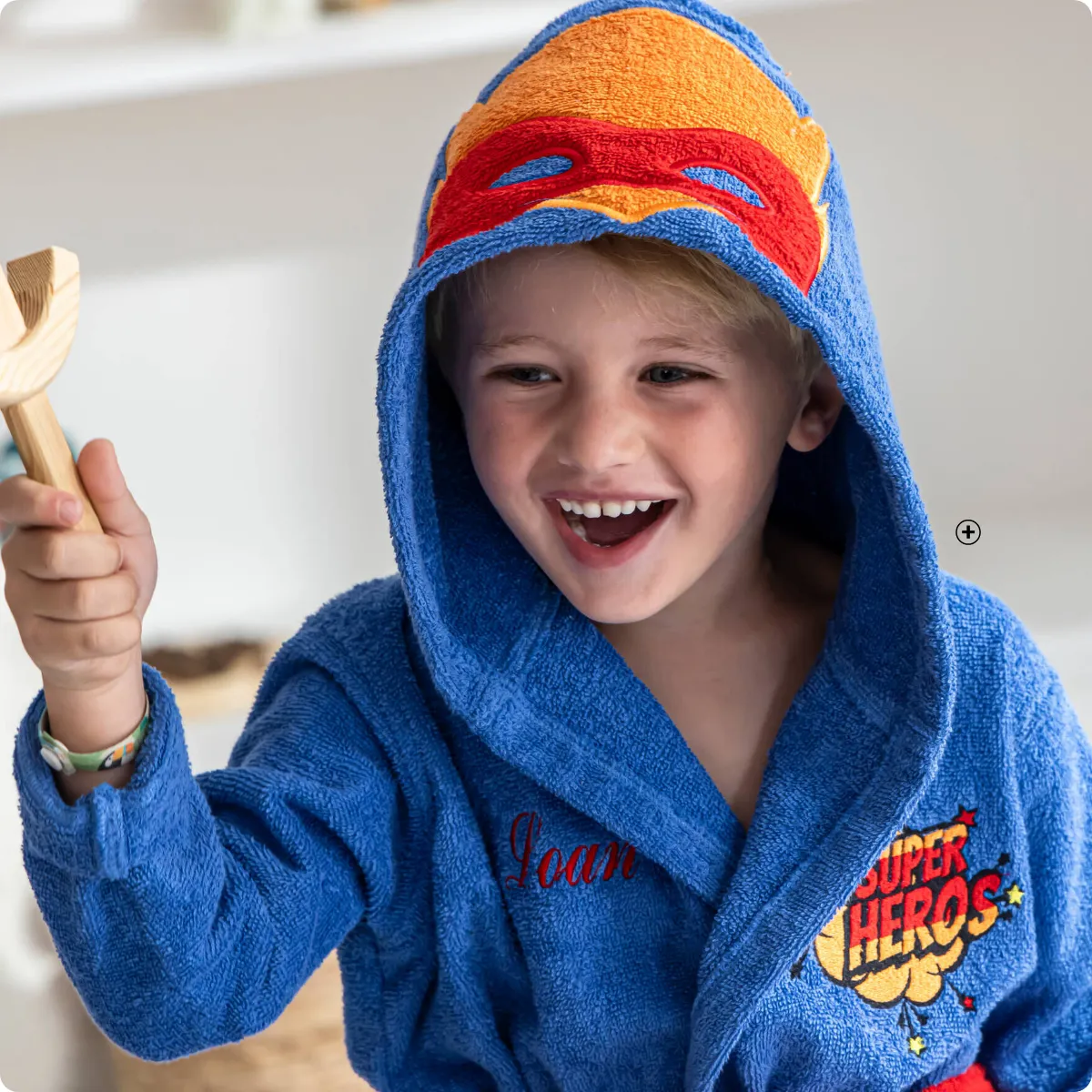 Personaliseerbare kinderbadjas met superheld en capuchon – Blog Blancheporte