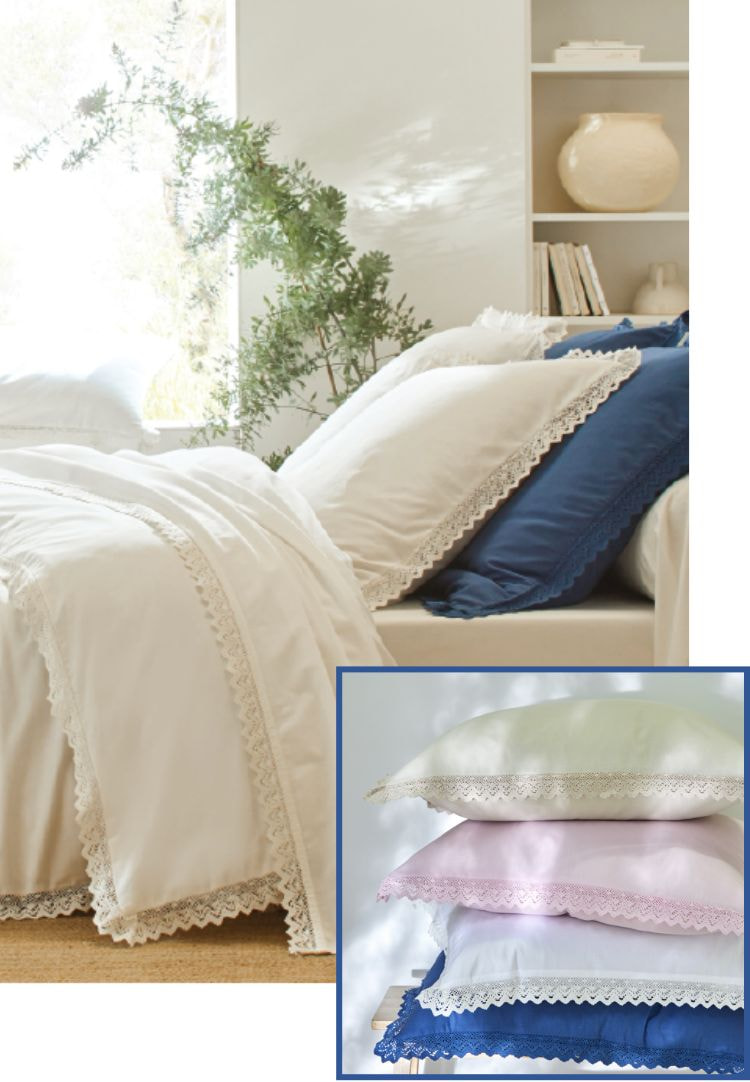 Profitez de la qualité des matières du linge de lit Blancheporte : coton, lin, flanelle...