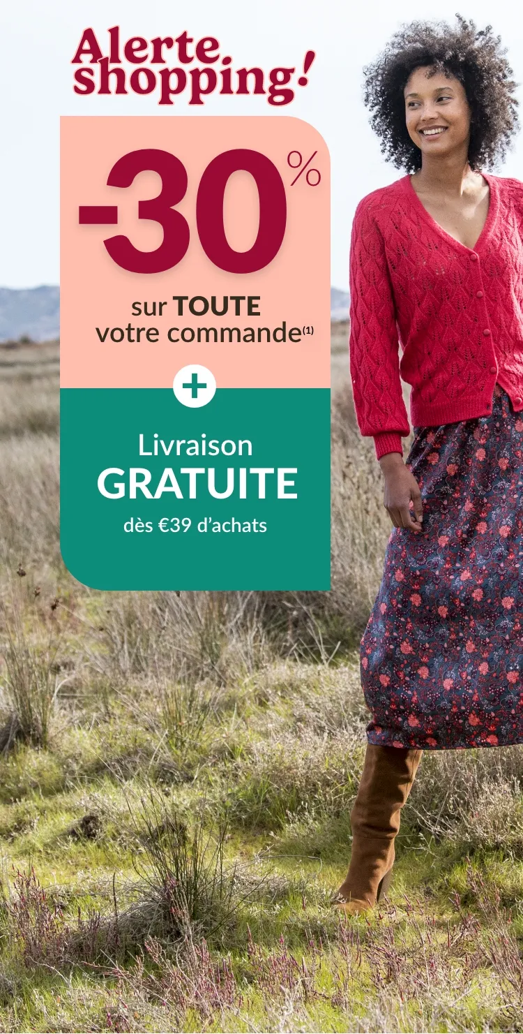 Profitez de -30% sur toute votre commande dès 2 articles achetés et la livraison gratuite avec le code 540022 !