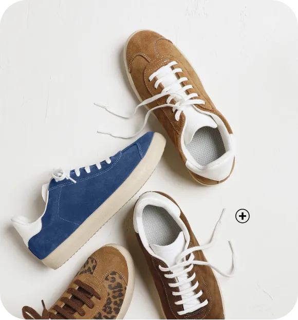 Baskets vintage en croûte de cuir colorées, à associer avec une robe midi pour un look casual | Blog Blancheporte