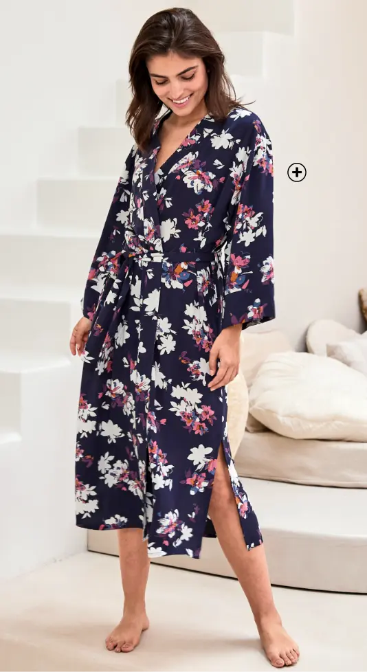 Lange kimono met bloemenprint, een elegante en vloeiende keuze voor binnenshuis | Blancheporte